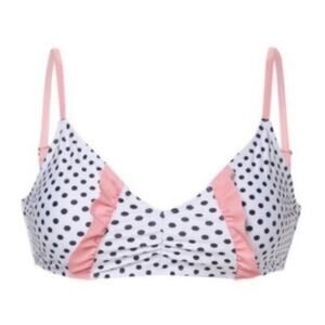 NWT Juicy Couture Polka Dot Ruffle Bikini Top Size S